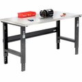 Global Industrial 60x30 Adj. Height Workbench C-Channel Leg, Stainless Steel Square Edge Black 239125BK